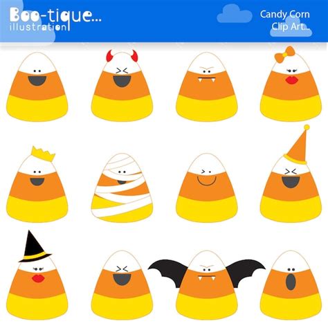 Halloween Candy Corn Digtial Clipart. by BootiqueIllustration