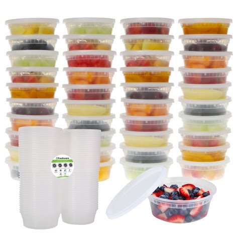 Freshware Plastic Containers with Lids, 8oz, 50-Pack, YH-S8X40 - Walmart.com