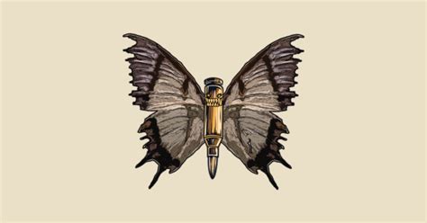 Bullet With Butterfly Wings - Bullet With Butterfly Wings - Sticker | TeePublic