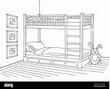 Coloring Bed Bunk Pages Bull Riding Drawing Beds Color Rodeo Stair  sketch template