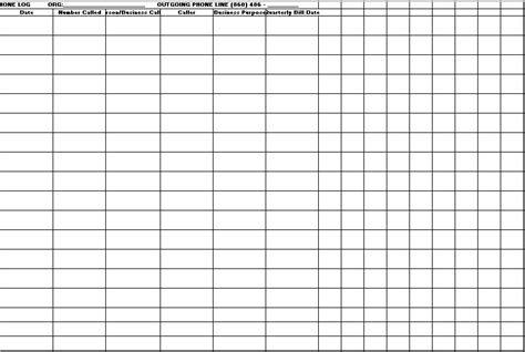 Free Printable Phone Log Templates (Excel / Word) » TemplateData