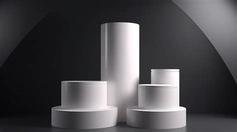 Large Shape Room With Three White Cylinder Shaped Containers ...