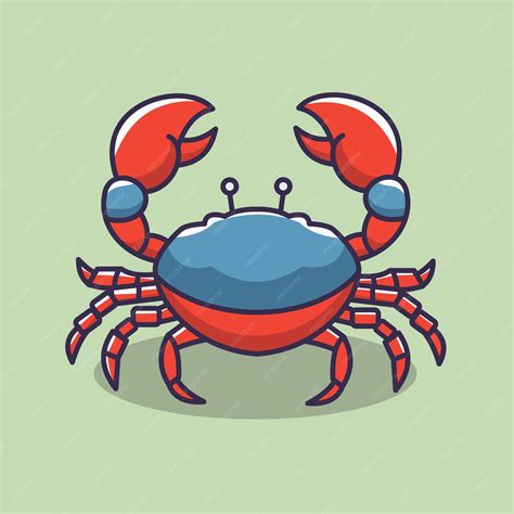 Premium Vector | Crab vector illustration flat 2d icon
