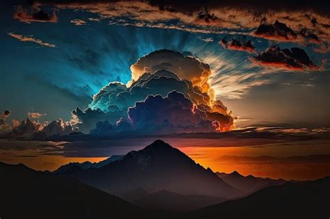 Premium Photo | Dramatic clouds at sunset