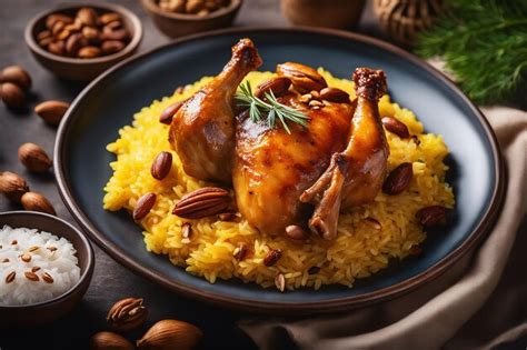 Premium AI Image | Chicken rice Arabic food