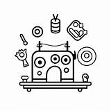 Sewing Craft Coloring Sheet  Page sketch template