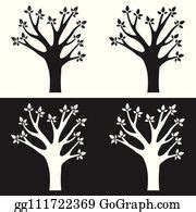 900+ Set Of Tree Silhouettes With Branches Clip Art | Royalty Free ...