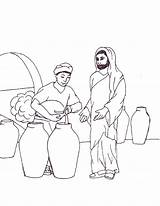 Jesus Turns Water Into Wine Coloring Page Coloring Pages sketch template