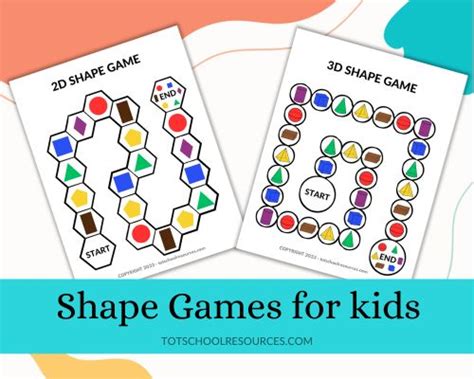 2D & 3D Shape Games for kids - totschoolresources.com