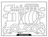 Premium Vector  Concrete Mixer truck coloring Pages For Kids sketch template