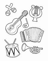 Music Instrument Coloring Pages Free Printable PDF sketch template