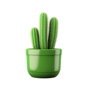3d Green Desert Cactus In Clay Pot Isolate, Cactus, Cacti, Thorn PNG ...
