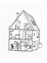 Kleurplaat Dachboden Attic Zolder Coloring Grenier Coloriage House  sketch template
