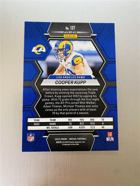 Cooper Kupp 2023 Panini Mosaic #137 Silver Mosaic Prizm Los Angeles Rams | eBay