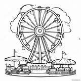 Colorful County Fair Rides Coloring Page 45684 36128 sketch template