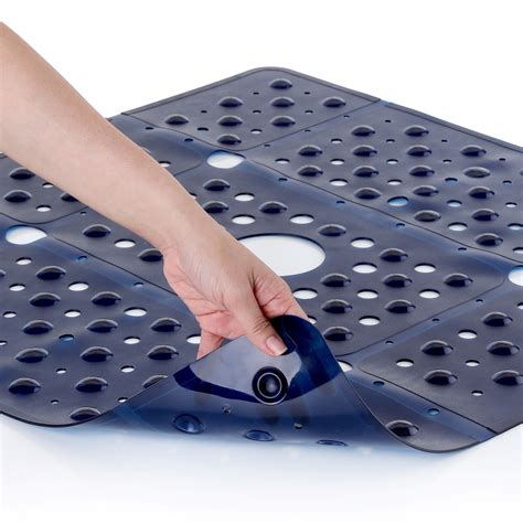 SlipX Solutions 27 x 27 Extra Large Square Shower Mat in Translucent Navy Blue - Walmart.com