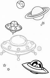 UFO Flying Coloring Page sketch template