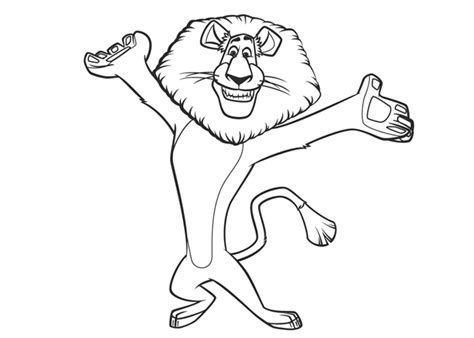 Alex Madagascar Lion Coloring Pages Funny Dance Movements by Alex ...