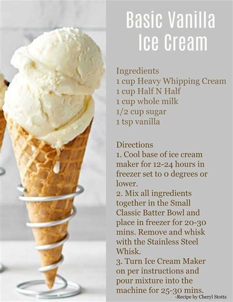 Basic vanilla ice cream | Kitchen aid ice cream recipes, Pampered chef ice cream maker recipe ...