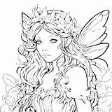 Download Fantasie Fee Volwassen Kleurplaat Coloring Pages Online Op  sketch template
