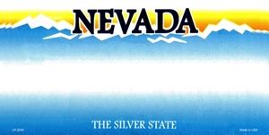 Nevada Blank License Plate