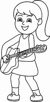 Coloring Pages  Girl Playing Guitar sketch template