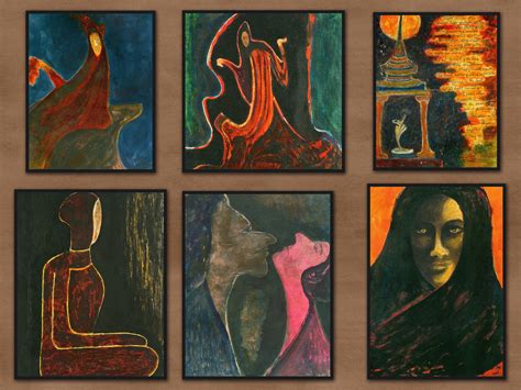 Set of 6 Paintings India Art Rabindranath Tagore - Etsy