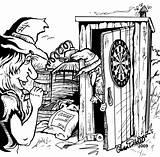 Outhouse Drawings Sketch Coloring Page sketch template