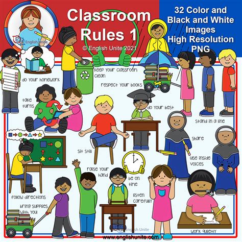 English Classroom Clipart Black