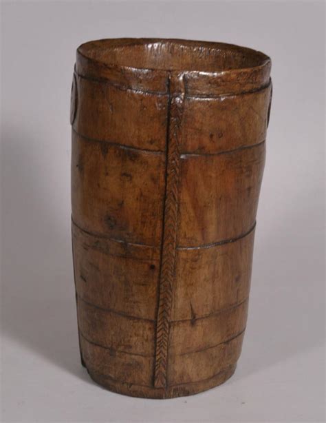 S/4452 Antique Treen 19th Century Tibetan Yak Milk Jug | BADA