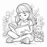 Premium Vector  Illustartion coloring book Page Women read sketch template
