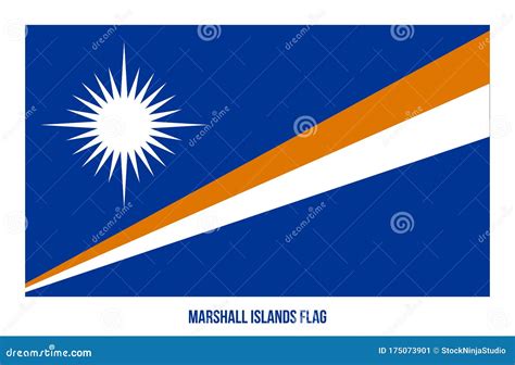 Marshall Islands Flag Vector Illustration on White Background. Marshall ...