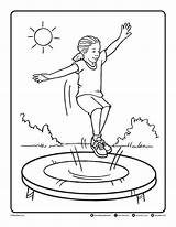 Jumping On Trampoline Coloring Pages Sketch Page sketch template