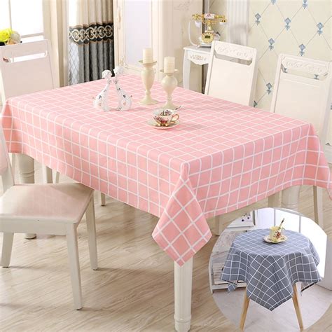 Plaid linen tablecloths for round tables elegant cotton tablecloths rectangle wedding tablecloth ...