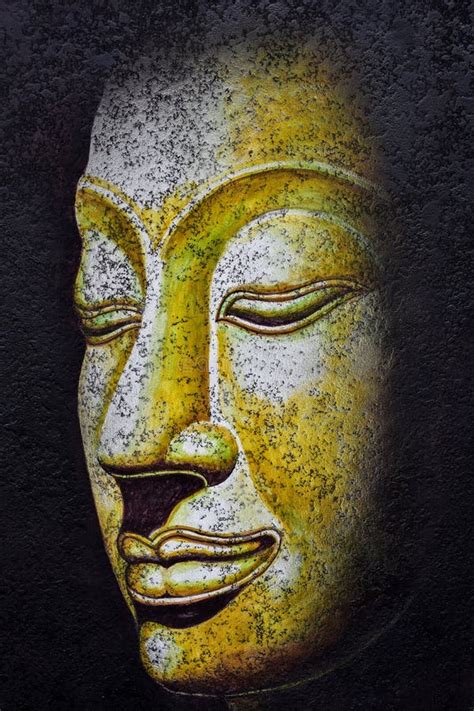 Buddha Face Acrylic Painting Stock Illustration - Image: 55546977