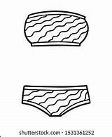 Coloring Book Children Bandeau Bikini Stock Vector Royalty Free  sketch template