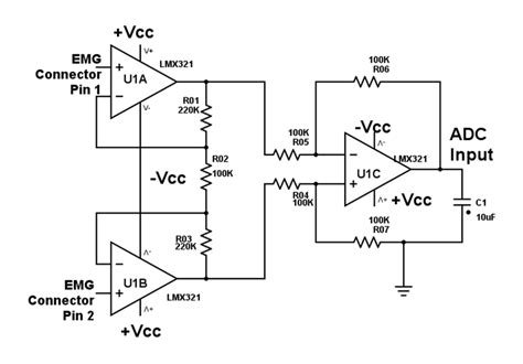 Instrumentation amplifier used as a first stage of the EMG readout ...