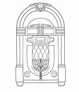 Jukebox Coloring Sheet sketch template