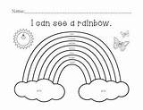 I Can See A rainbow worksheet sketch template