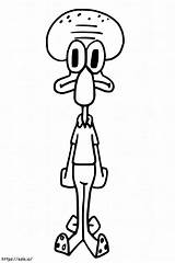 Squidward Is Sad coloring Page sketch template