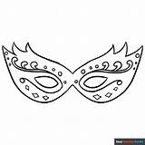 Mask For Mardi Gras Coloring Page  Easy Drawing Guides sketch template