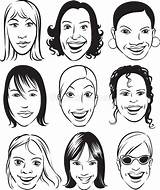 Whiteboard Drawing Smiling Women Faces Set Stock Illustrations – 4  sketch template
