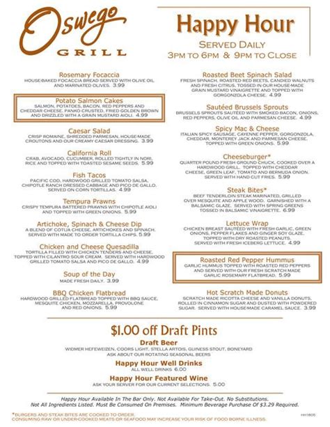 Oswego Grill- Lake Oswego menu in Lake Oswego, Oregon, USA