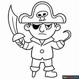 Cartoon Pirate Coloring Page  Easy Drawing Guides sketch template