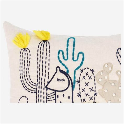 Nitch - Coussin en Coton - 35 x 45 cm - Motif lama - Habitat - Habitat