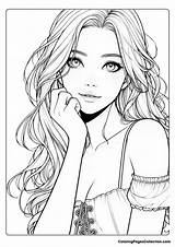 Face Realistic Girl Coloring Pages  Free Printable Download PDF sketch template