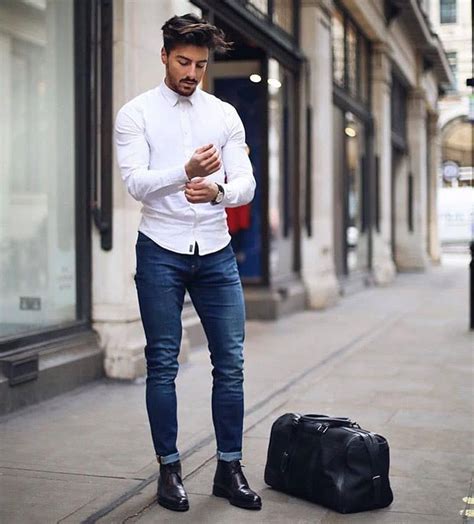 40 White Shirt Outfit Ideas for Men | Styling Tips | Mens fashion streetwear, Mens fashion ...