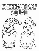 Free St Patricks Day Gnomes Coloring Pages For Kids And Adults sketch template