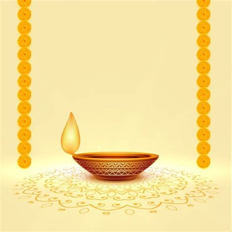 Free Vector | Realistic diwali festival diya background with text space | Happy diwali ...