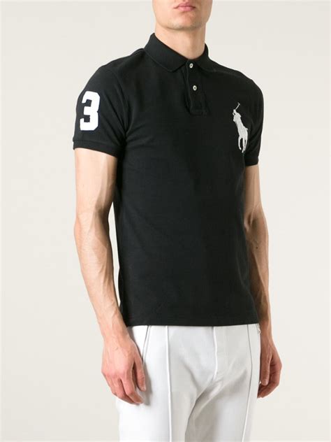 Lyst - Polo Ralph Lauren Logo Embroidered Polo Shirt in Black for Men